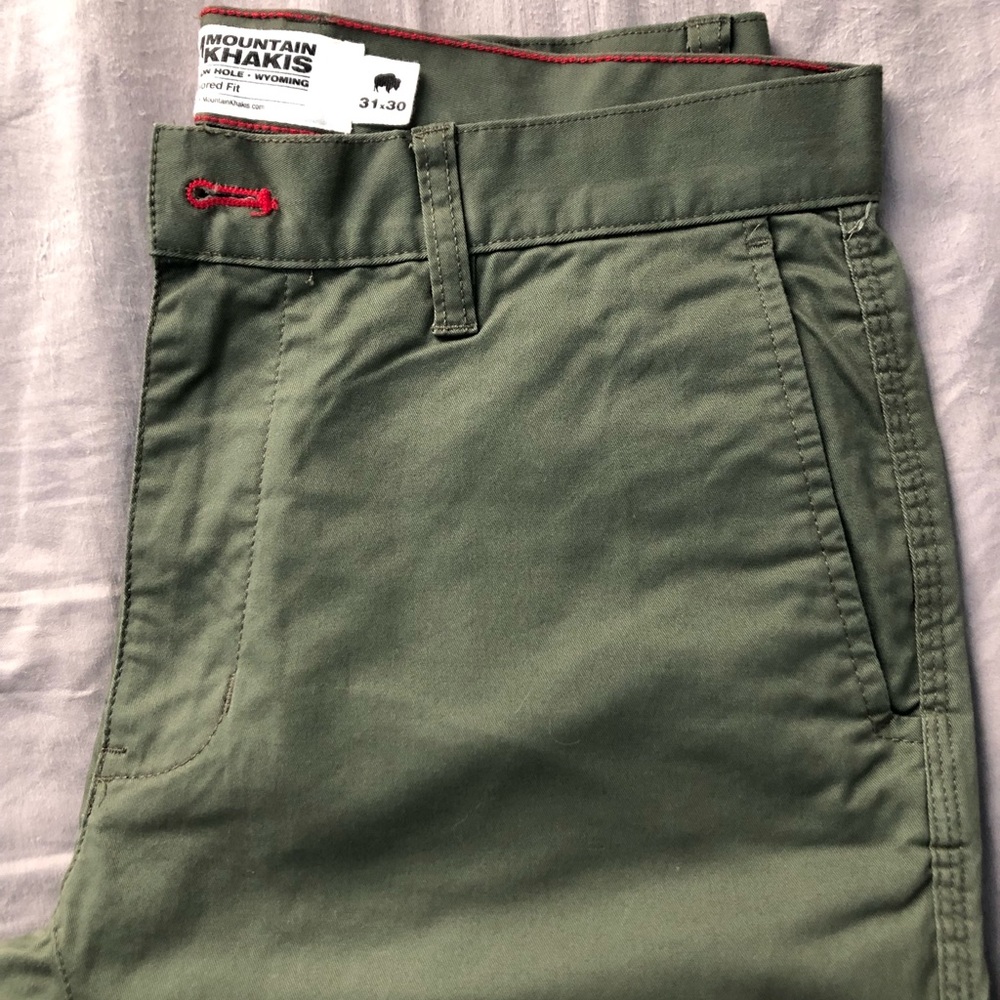Men’s Mountain Khakis Slim Tailored Fit Pants in Green